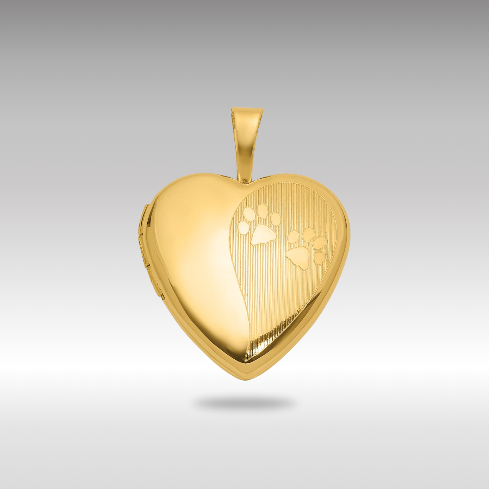 Gold Paw Print Heart Locket Necklace - Charlie & Co. Jewelry