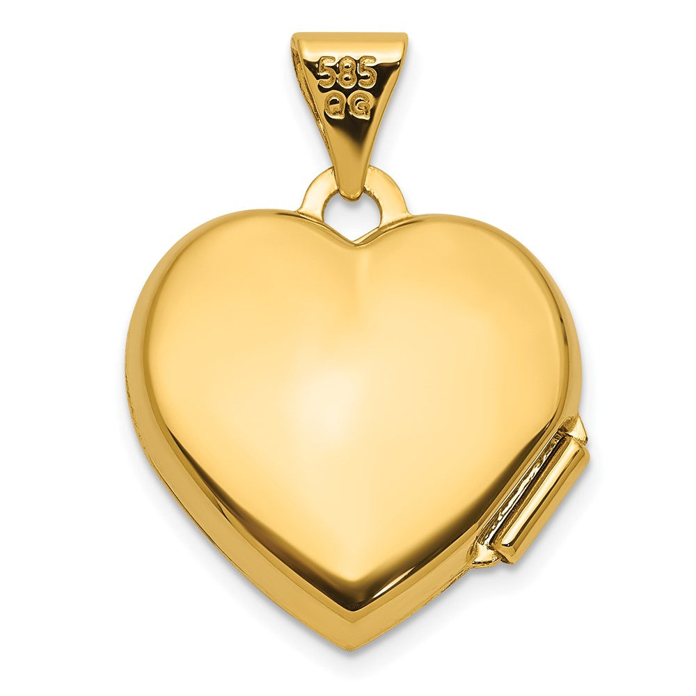 Gold Polished "LOVE OF MY LIFE" 15mm Heart Locket Pendant - Model XL856 - Charlie & Co. Jewelry