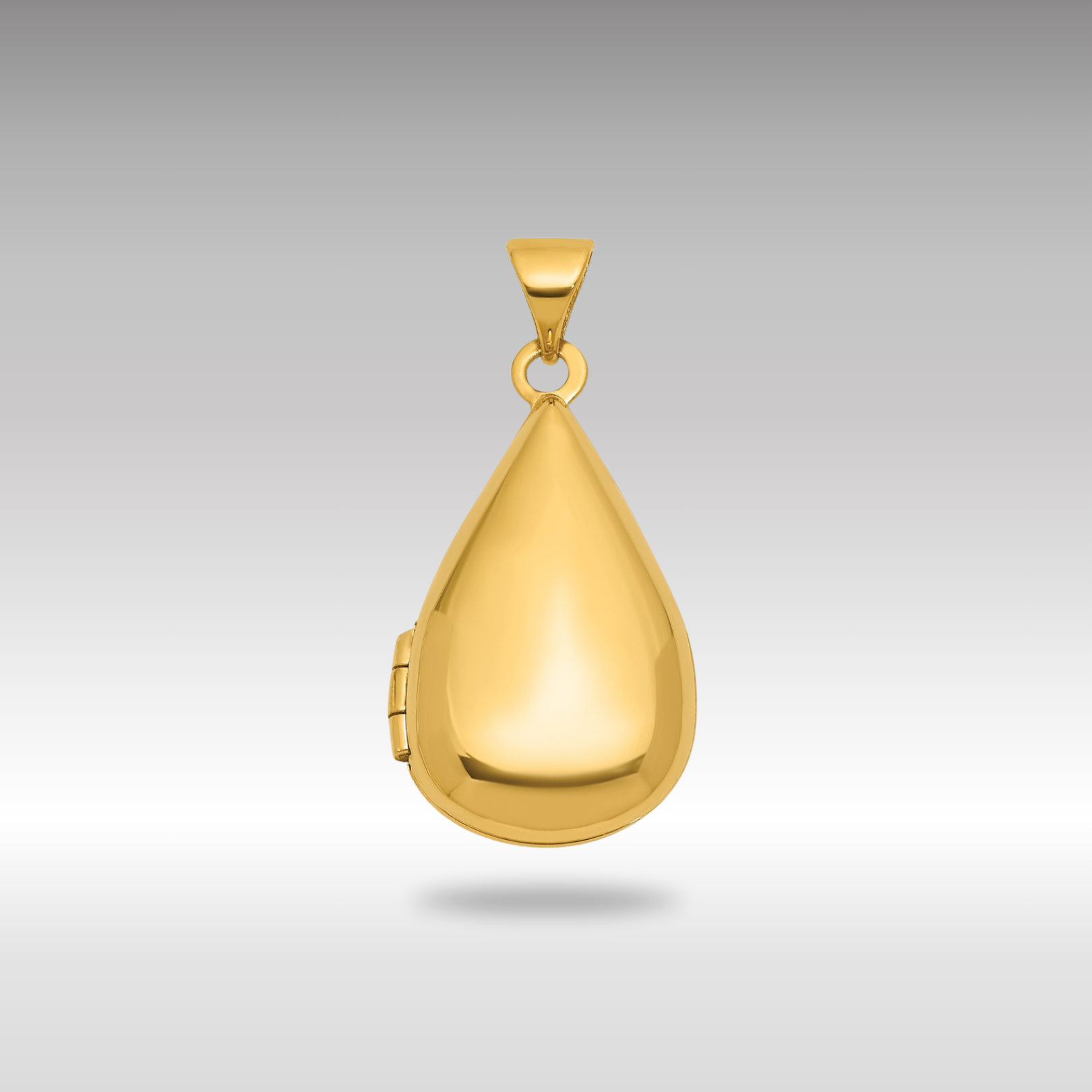 Gold Polished 21x13mm Teardrop Shaped Locket Pendant - Model XL872 - Charlie & Co. Jewelry