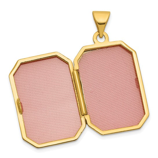 14K Gold Polished 20x15mm Curved Rectangle Locket - Model XL892