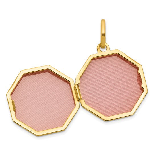 14K Gold Polished 20x15mm Curved Rectangle Locket - Model XL894