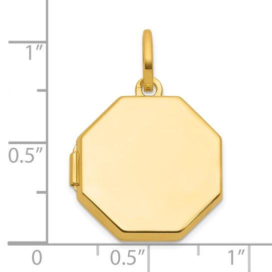 14K Gold Polished 20x15mm Curved Rectangle Locket - Model XL894