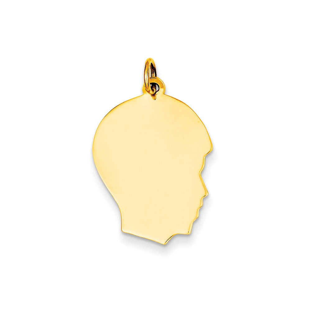 Charlie & Co Jewelry | 14k Plain Medium .011 Gauge Facing Right Engravable Boy Head Charm - Model XM112/11