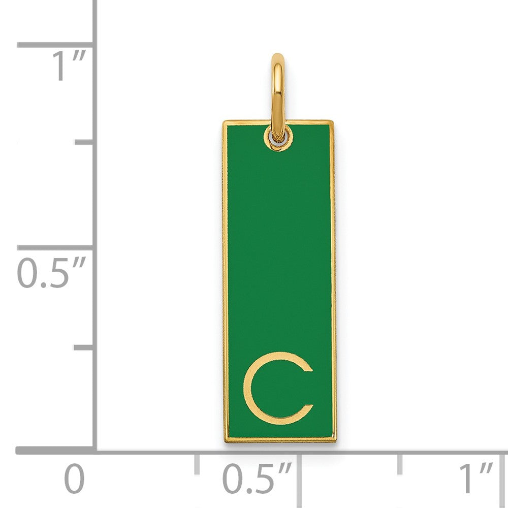 Charlie & Co Jewelry | 14k Yellow Gold Large Epoxy Initial Bar Charm - Model XNA1148Y