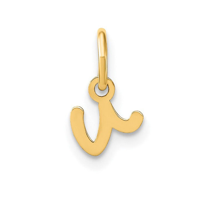 Charlie & Co Jewelry | 14ky Lower Case Letter V Initial Charm - Model XNA1307Y/V