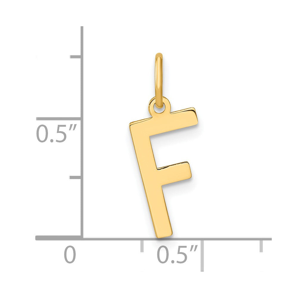 14K Gold Letter "F" Initial Pendant - Charlie & Co. Jewelry