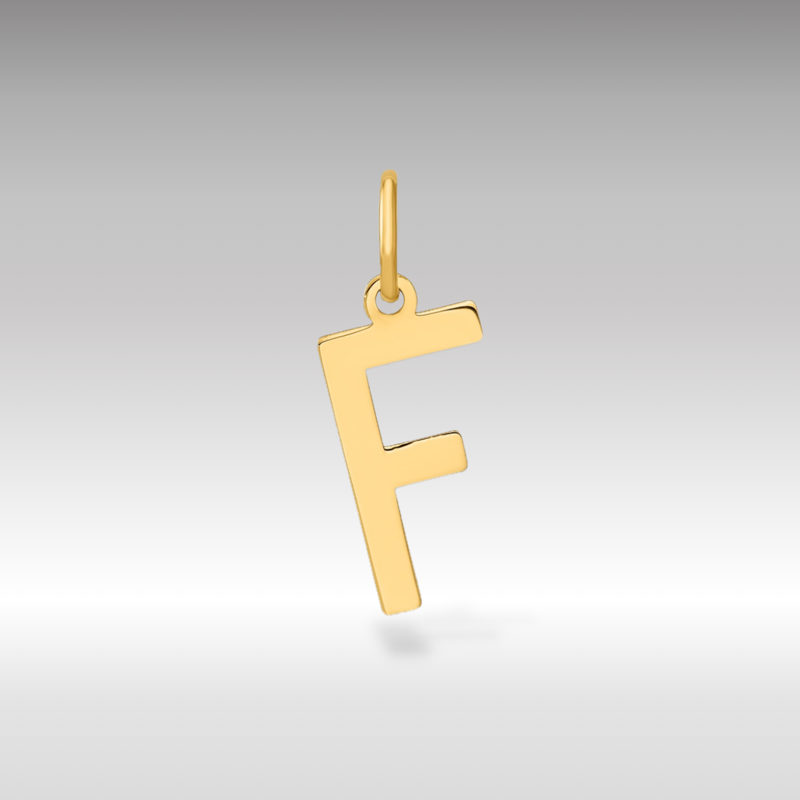 14K Gold Letter "F" Initial Pendant - Charlie & Co. Jewelry