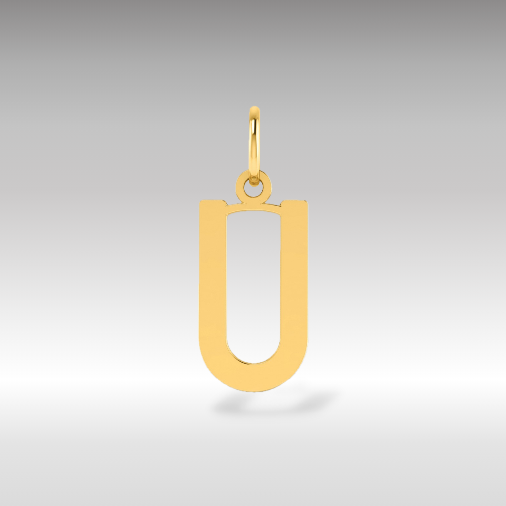 14K Gold Letter "U" Initial Pendant - Charlie & Co. Jewelry