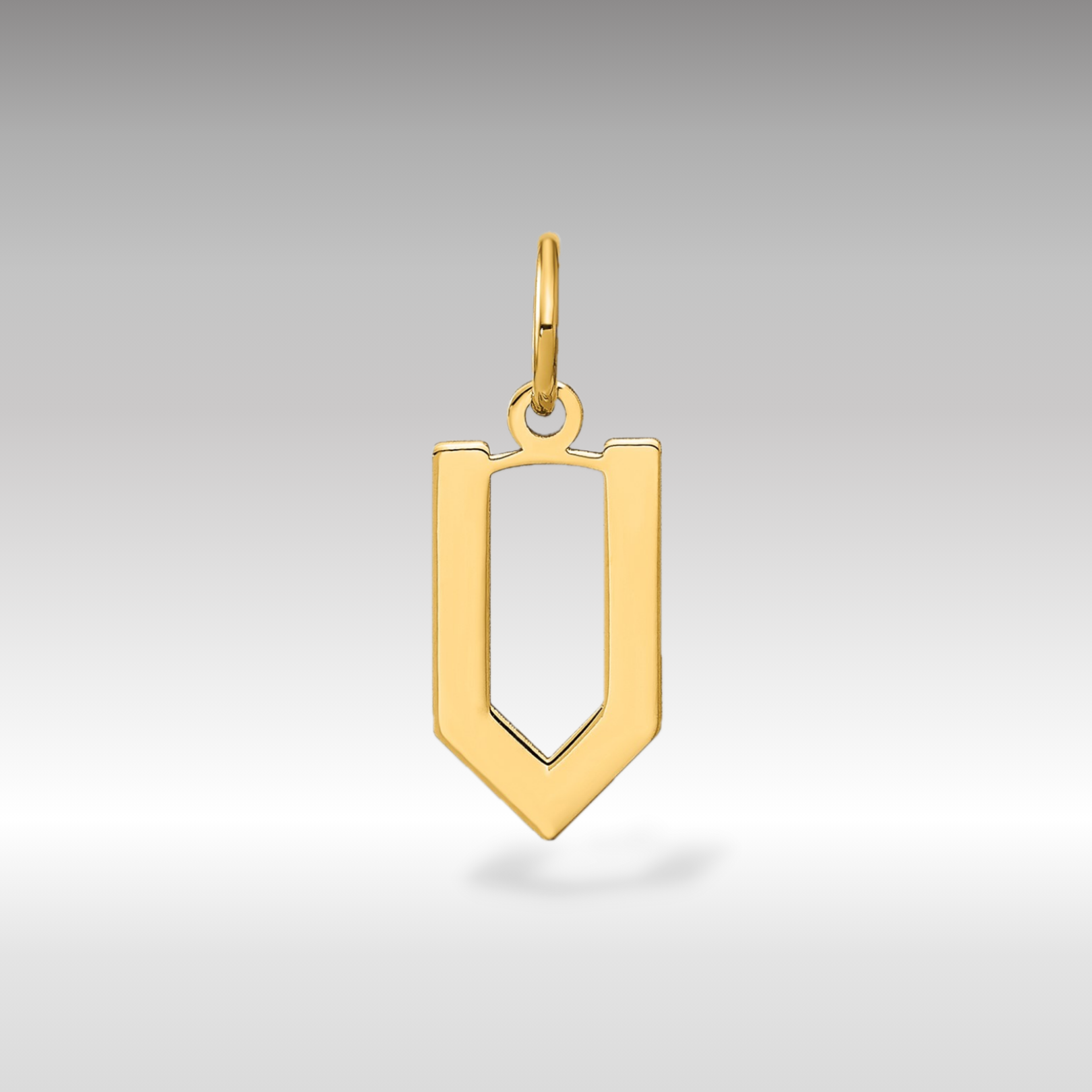 14K Gold Letter "V" Initial Pendant - Charlie & Co. Jewelry