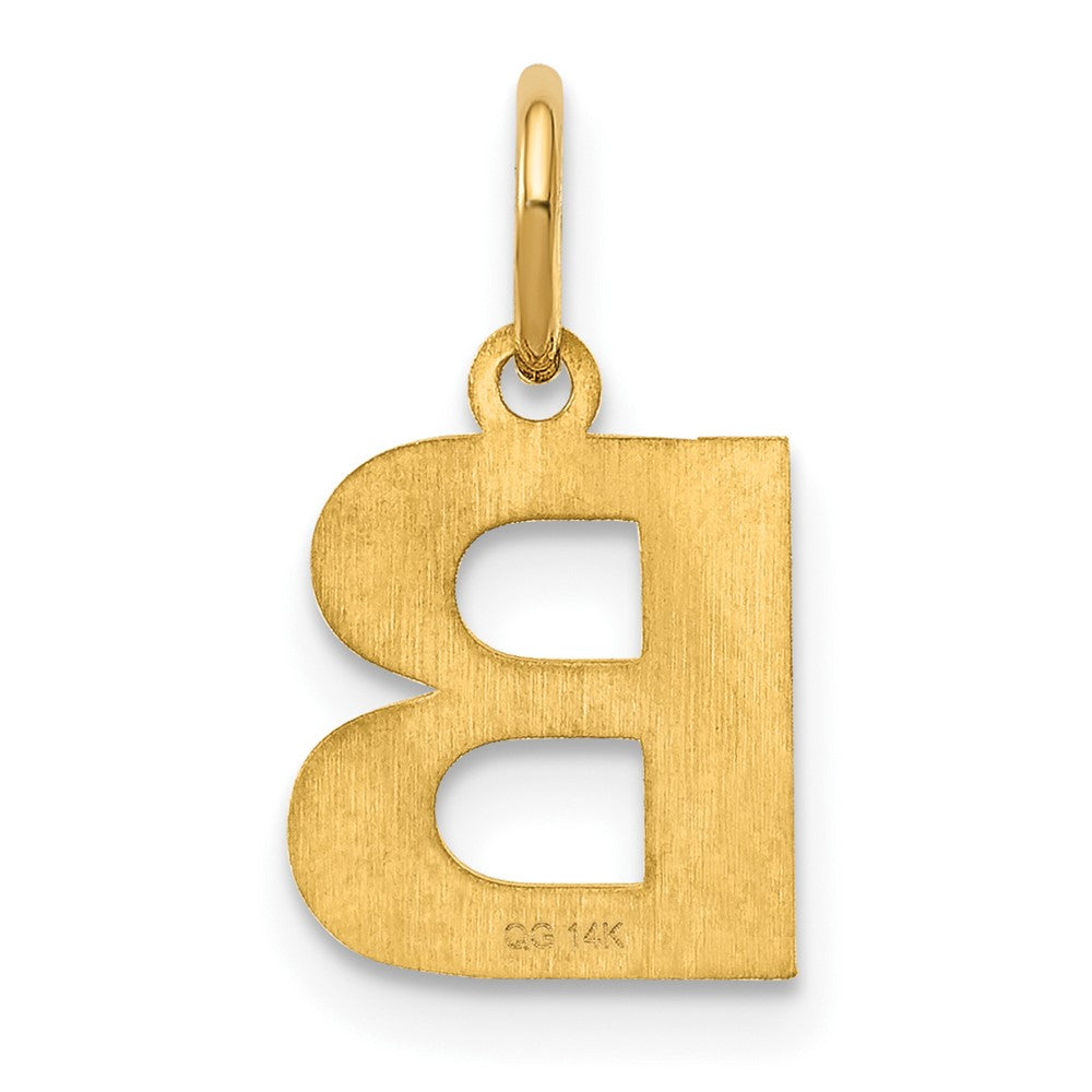 14K Gold Block Letter "B" Initial Pendant - Charlie & Co. Jewelry