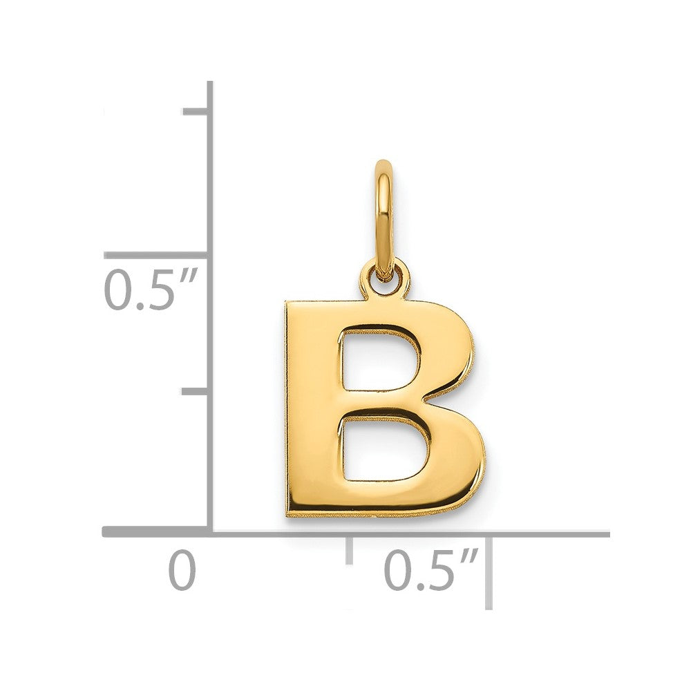 14K Gold Block Letter "B" Initial Pendant - Charlie & Co. Jewelry