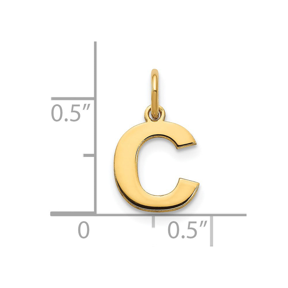 14K Gold Block Letter "C" Initial Pendant - Charlie & Co. Jewelry