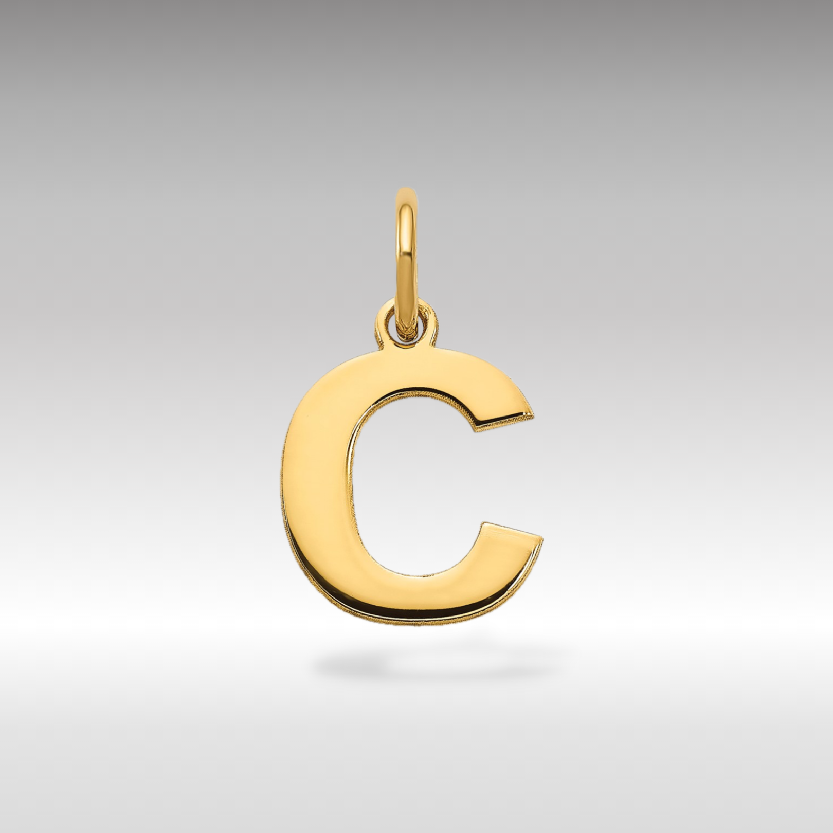 14K Gold Block Letter "C" Initial Pendant - Charlie & Co. Jewelry
