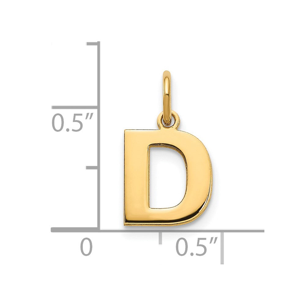 14K Gold Block Letter "D" Initial Pendant - Charlie & Co. Jewelry