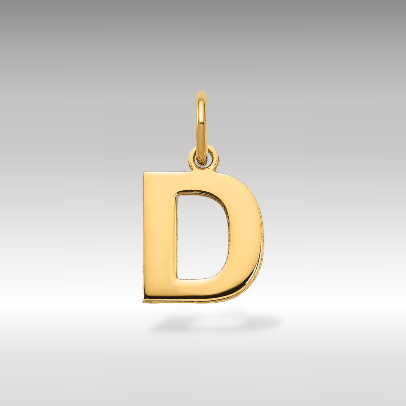 14K Gold Block Letter "D" Initial Pendant - Charlie & Co. Jewelry