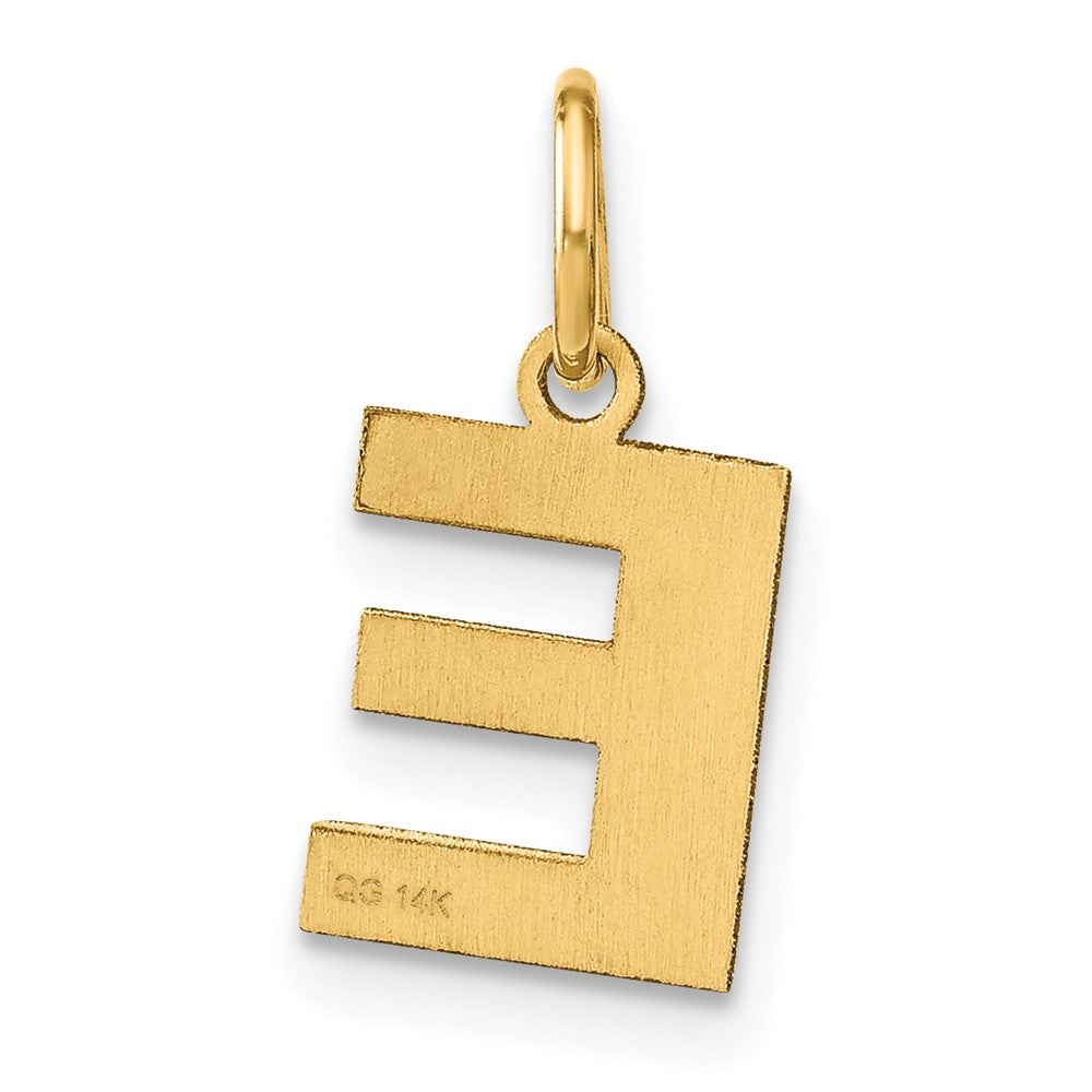 14K Gold Block Letter "E" Initial Pendant - Charlie & Co. Jewelry