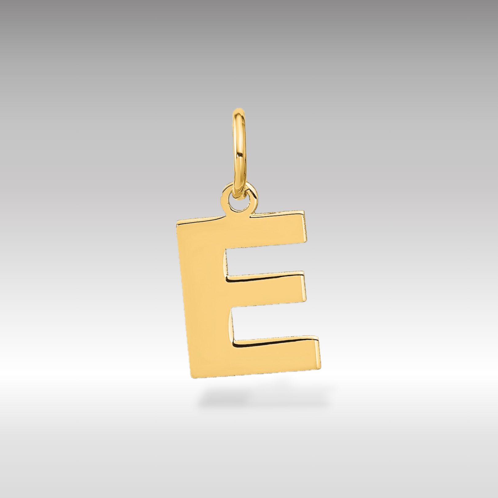 14K Gold Block Letter "E" Initial Pendant - Charlie & Co. Jewelry