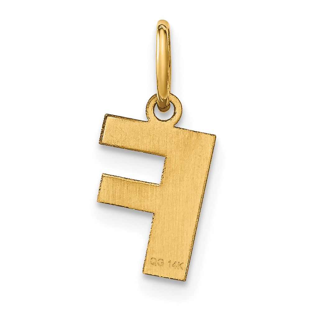 14K Gold Block Letter "F" Initial Pendant - Charlie & Co. Jewelry