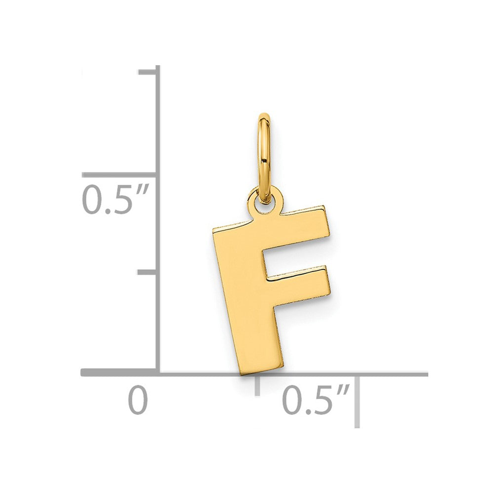 14K Gold Block Letter "F" Initial Pendant - Charlie & Co. Jewelry