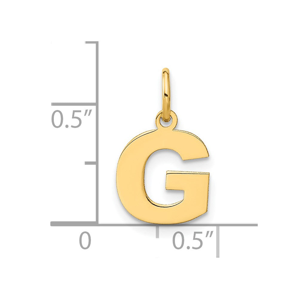 14K Gold Block Letter "G" Initial Pendant - Charlie & Co. Jewelry