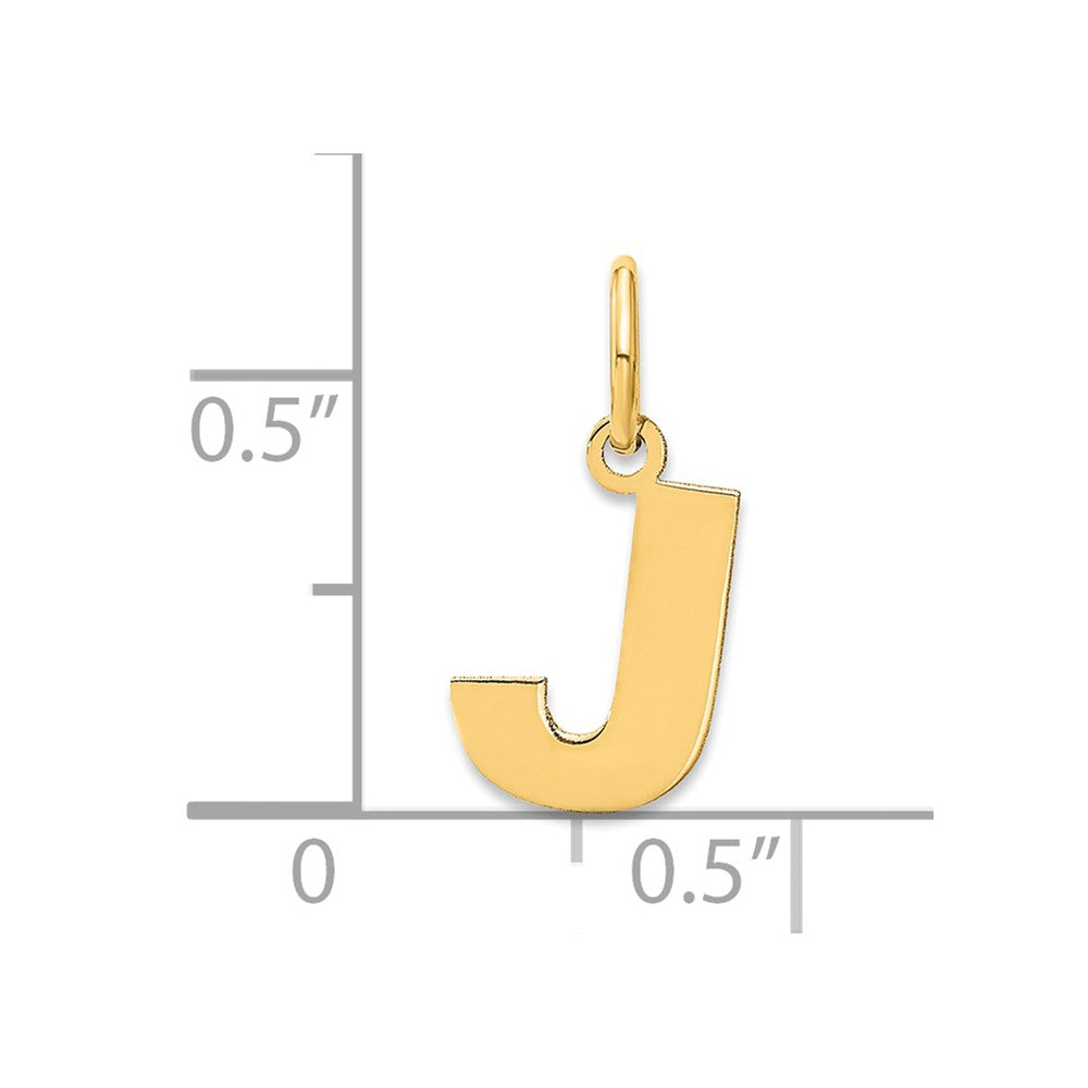 14K Gold Block Letter "J" Initial Pendant - Charlie & Co. Jewelry