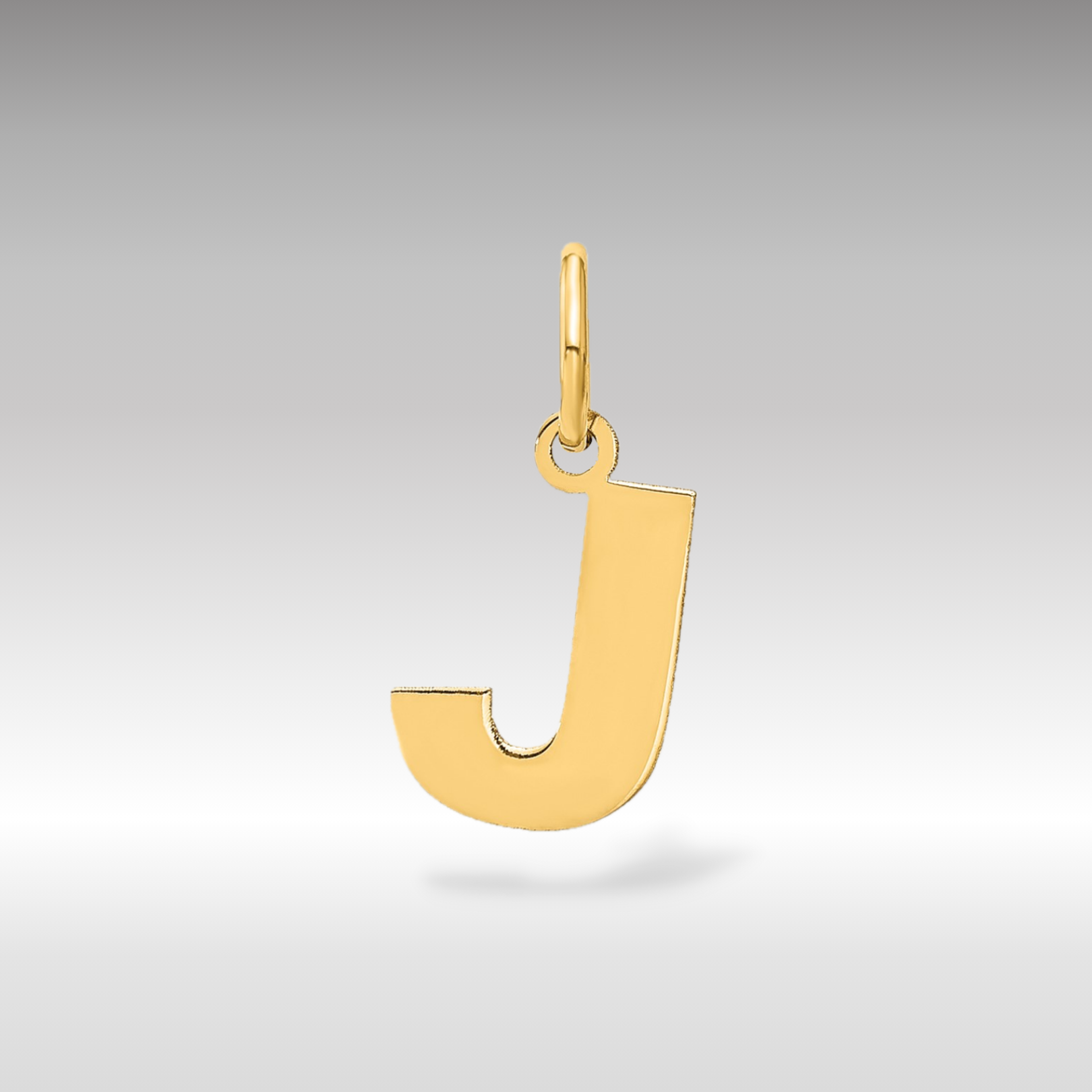 14K Gold Block Letter "J" Initial Pendant - Charlie & Co. Jewelry