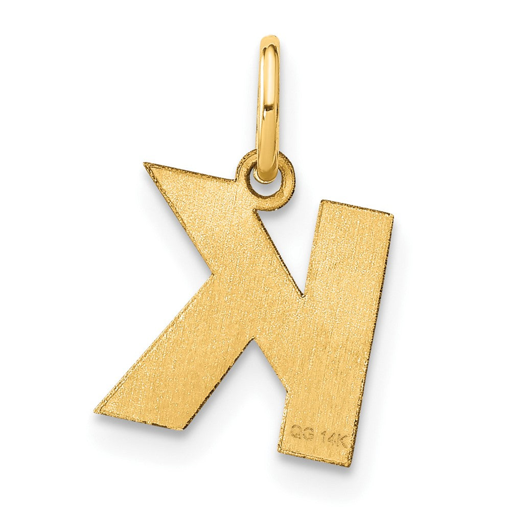 14K Gold Block Letter "K" Initial Pendant - Charlie & Co. Jewelry