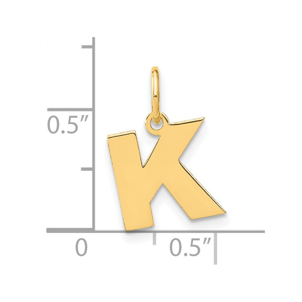 14K Gold Block Letter "K" Initial Pendant - Charlie & Co. Jewelry