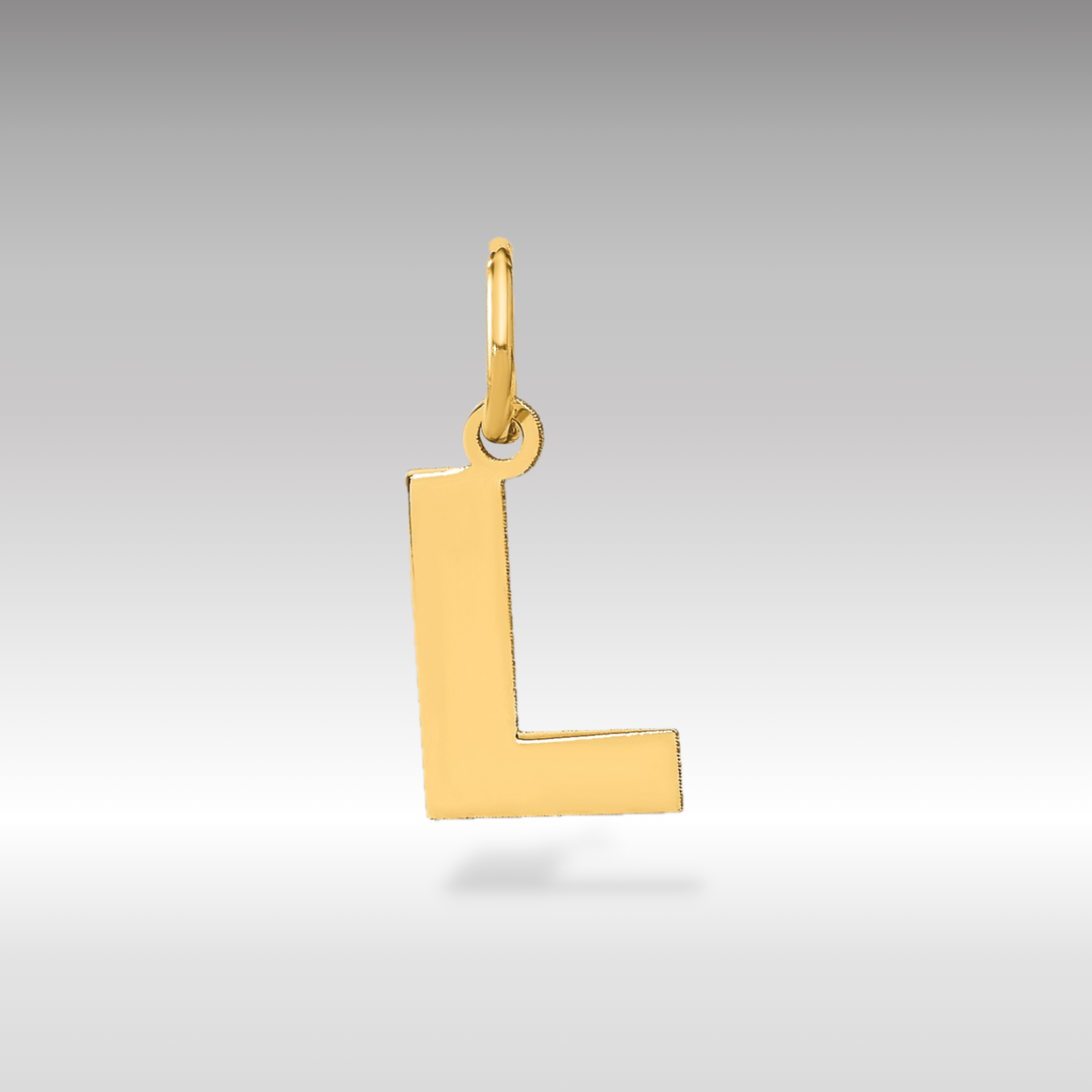 14K Gold Block Letter "L" Initial Pendant - Charlie & Co. Jewelry