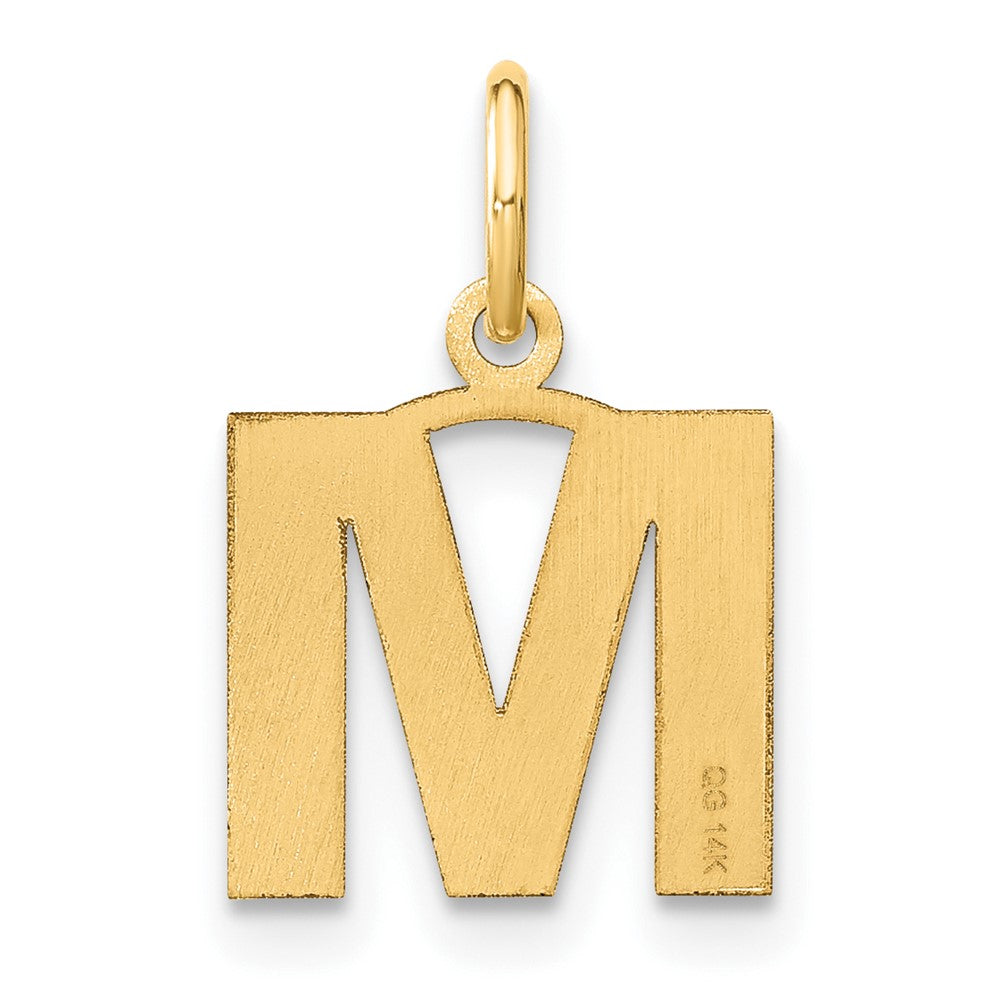 14K Gold Block Letter "M" Initial Pendant - Charlie & Co. Jewelry