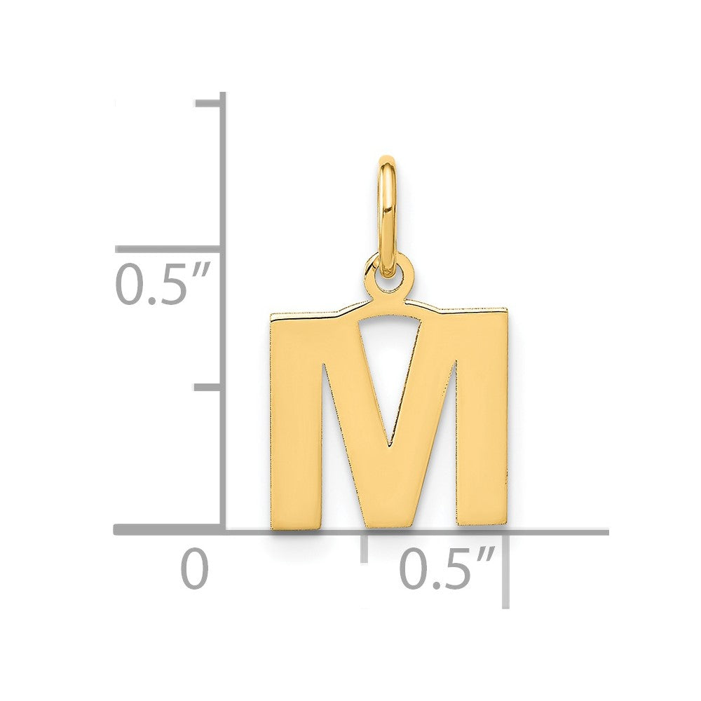 14K Gold Block Letter "M" Initial Pendant - Charlie & Co. Jewelry