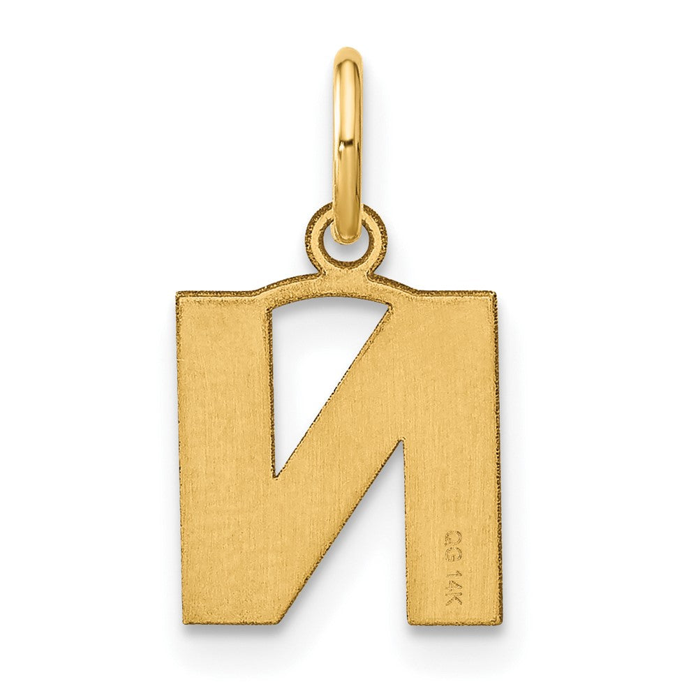 14K Gold Block Letter "N" Initial Pendant - Charlie & Co. Jewelry