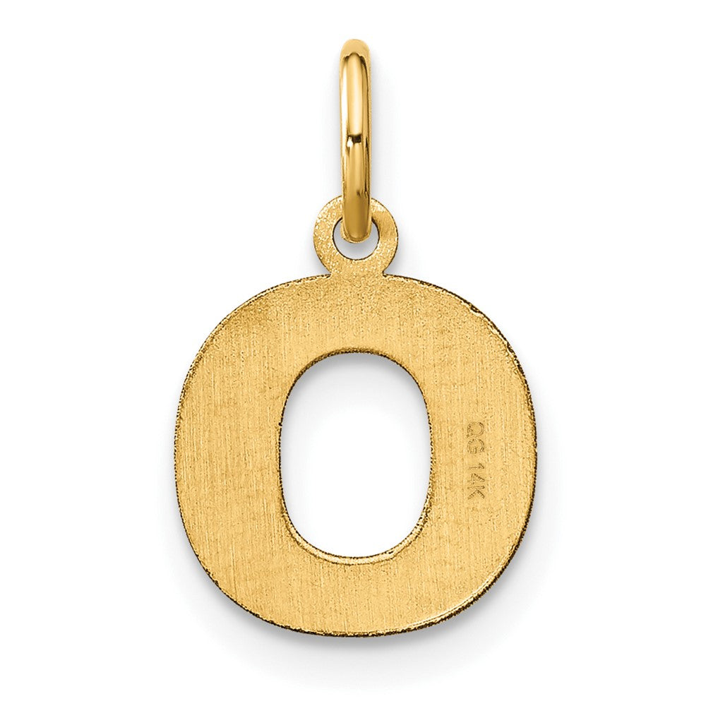 14K Gold Block Letter "O" Initial Pendant - Charlie & Co. Jewelry