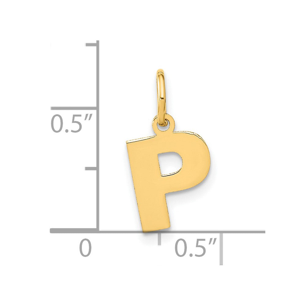 14K Gold Block Letter "P" Initial Pendant - Charlie & Co. Jewelry