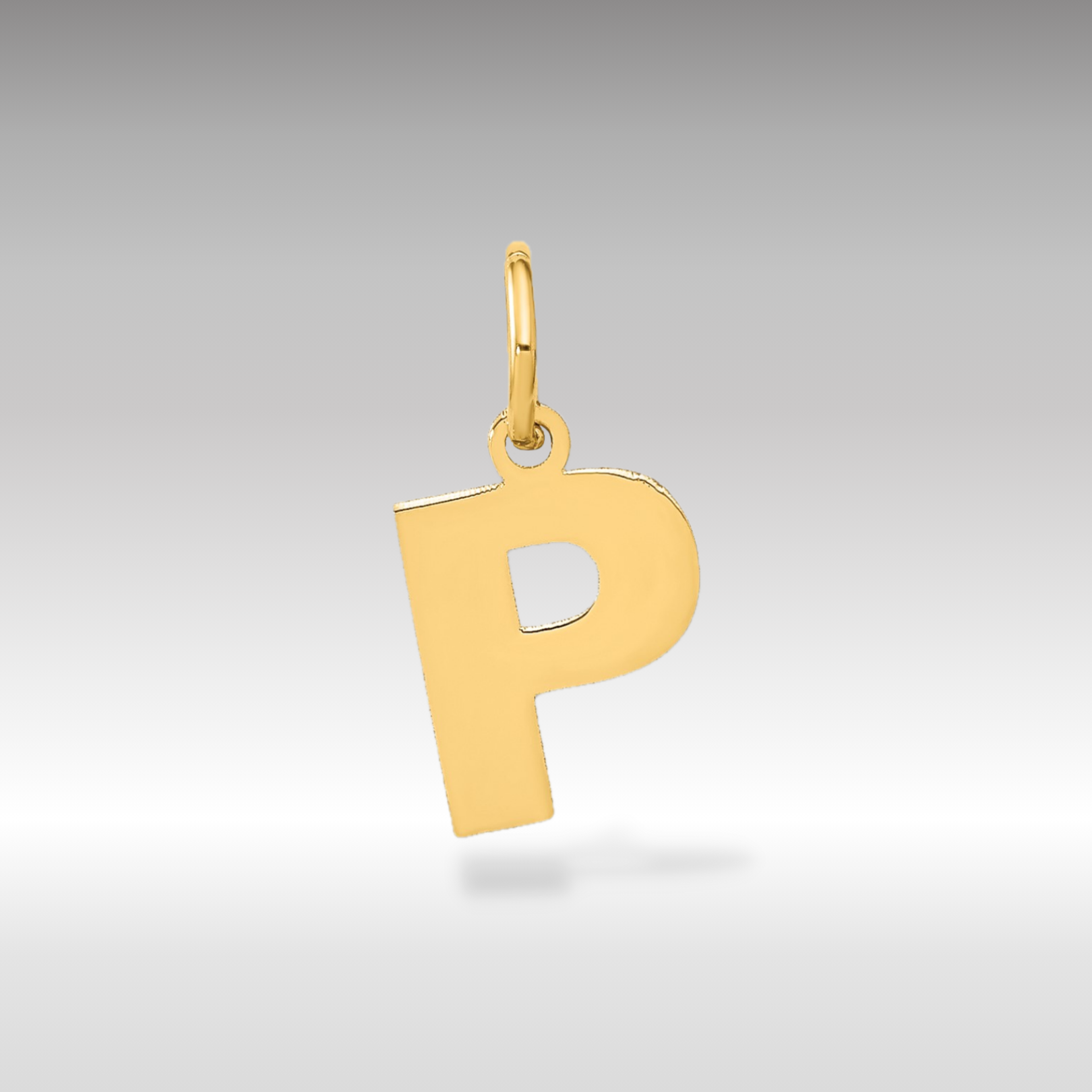 14K Gold Block Letter "P" Initial Pendant - Charlie & Co. Jewelry