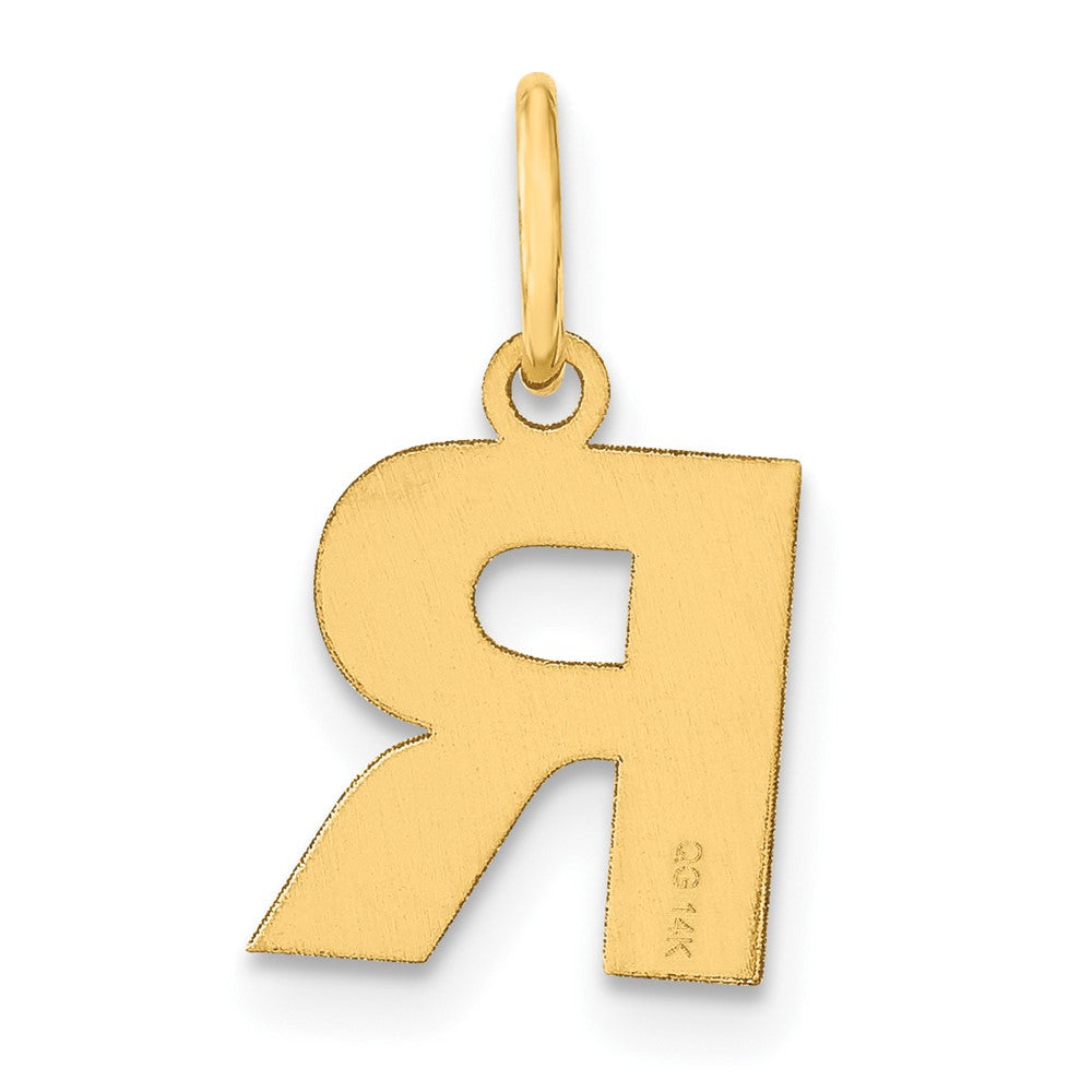 14K Gold Block Letter "R" Initial Pendant - Charlie & Co. Jewelry