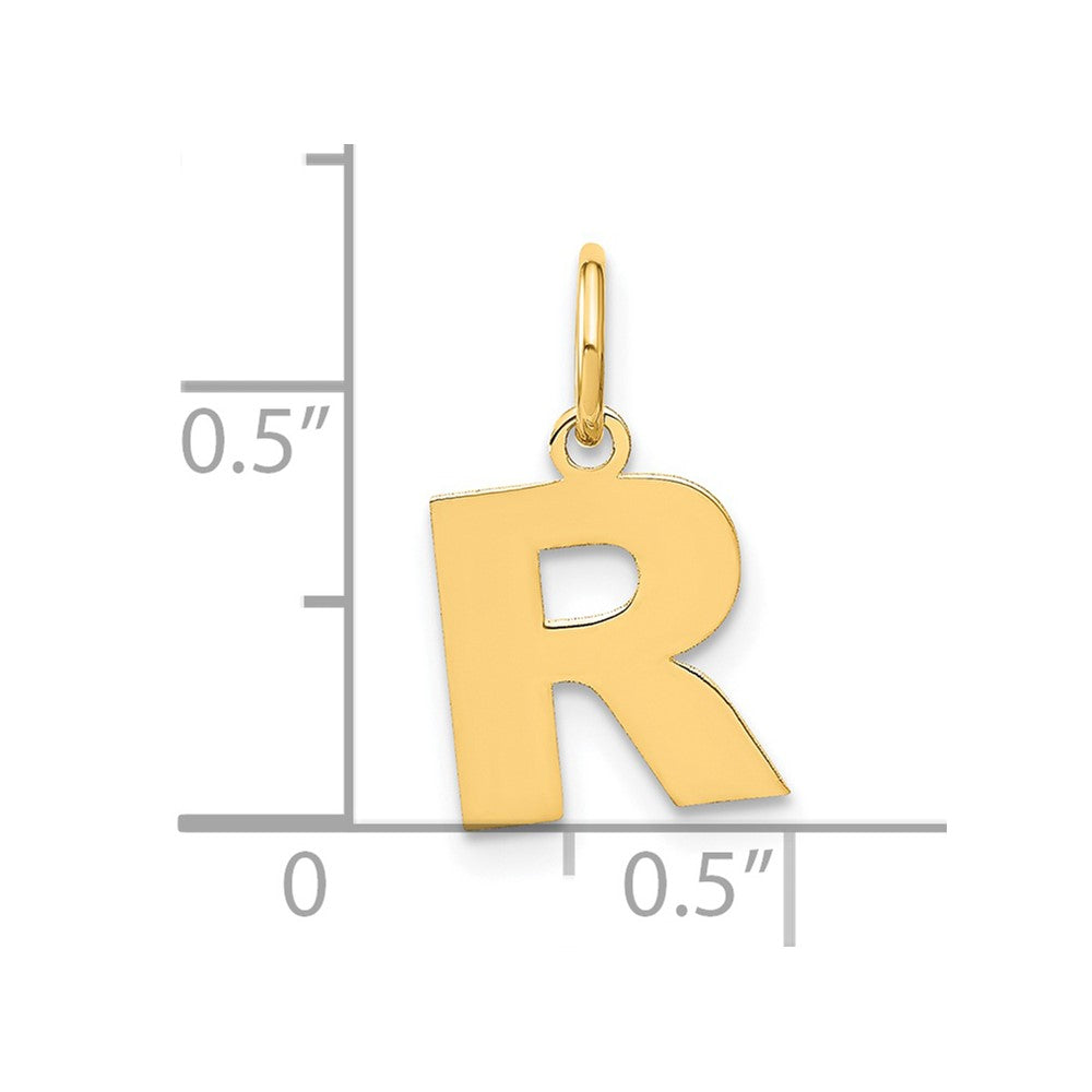 14K Gold Block Letter "R" Initial Pendant - Charlie & Co. Jewelry