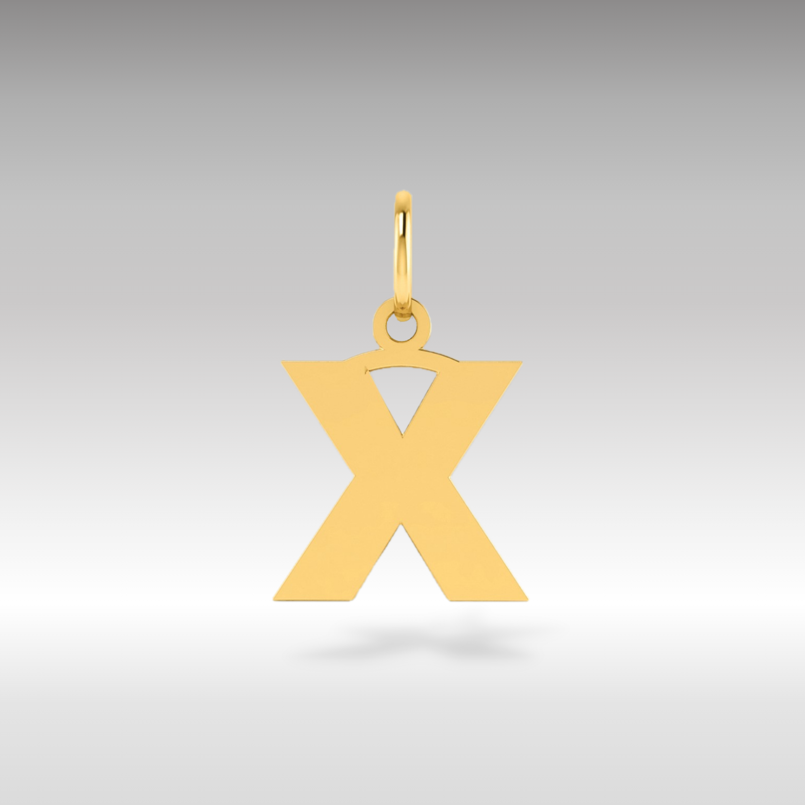 14K Gold Block Letter "X" Initial Pendant - Charlie & Co. Jewelry