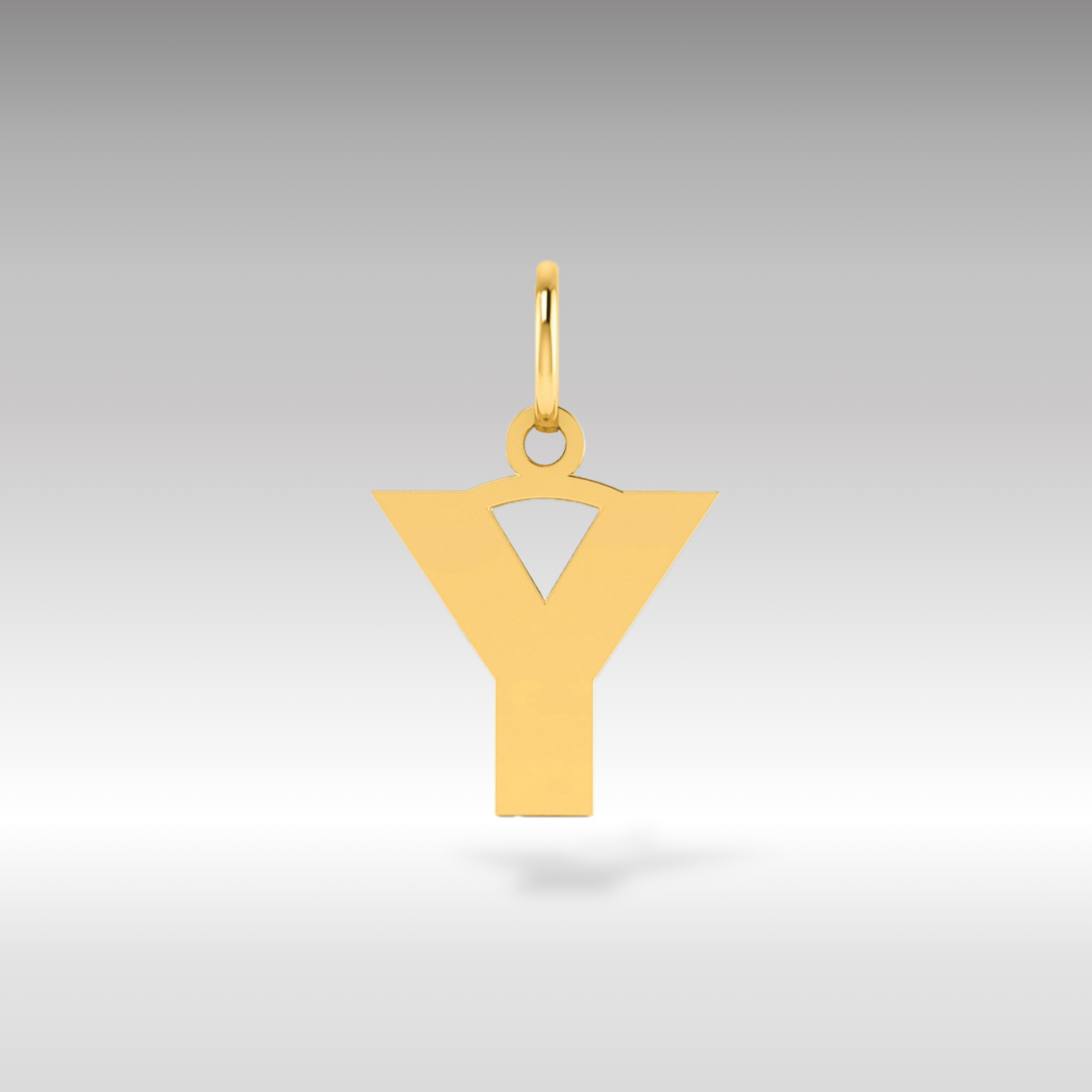 14K Gold Block Letter "Y" Initial Pendant - Charlie & Co. Jewelry