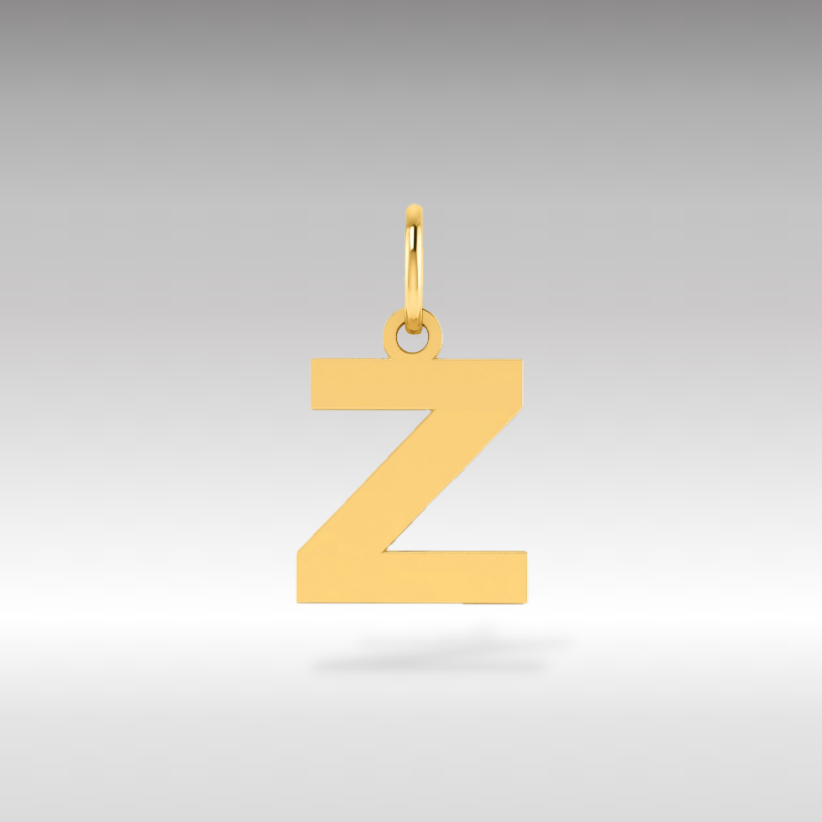 14K Gold Block Letter "Z" Initial Pendant - Charlie & Co. Jewelry