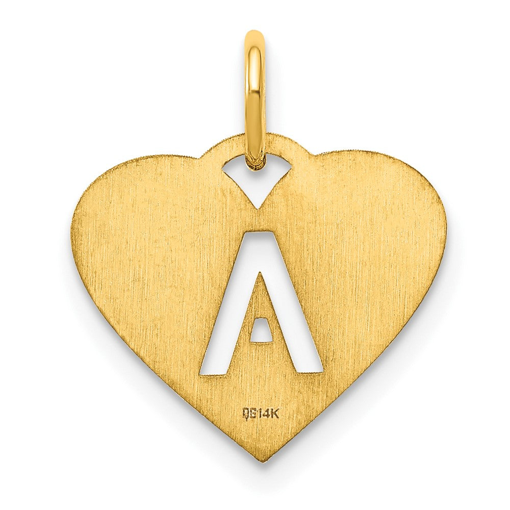 14K Gold Heart Pendant with Letter 'A' - Charlie & Co. Jewelry