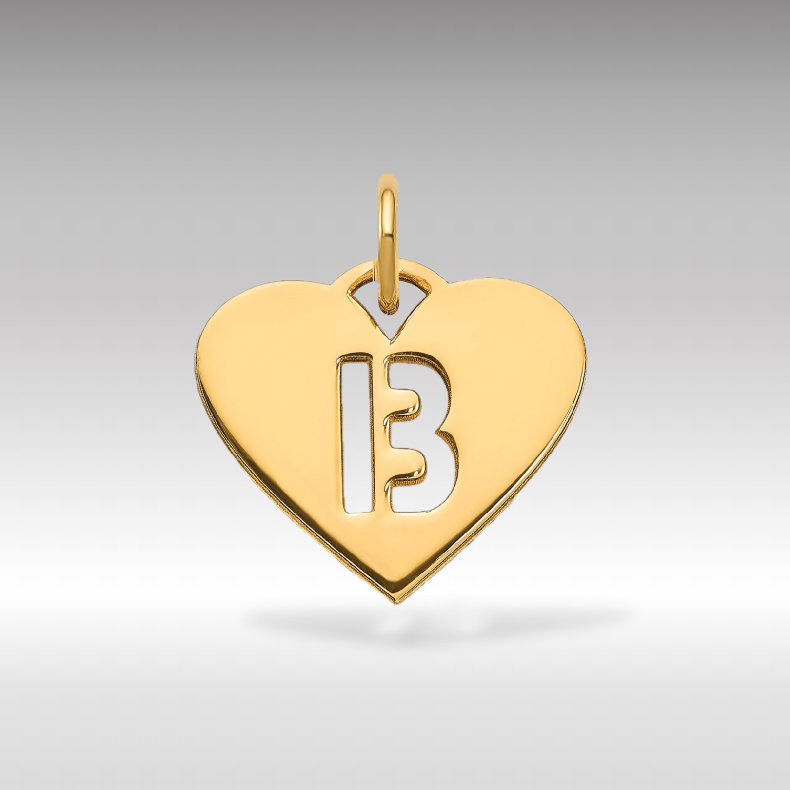 14K Gold Heart Pendant with Letter 'B' - Charlie & Co. Jewelry