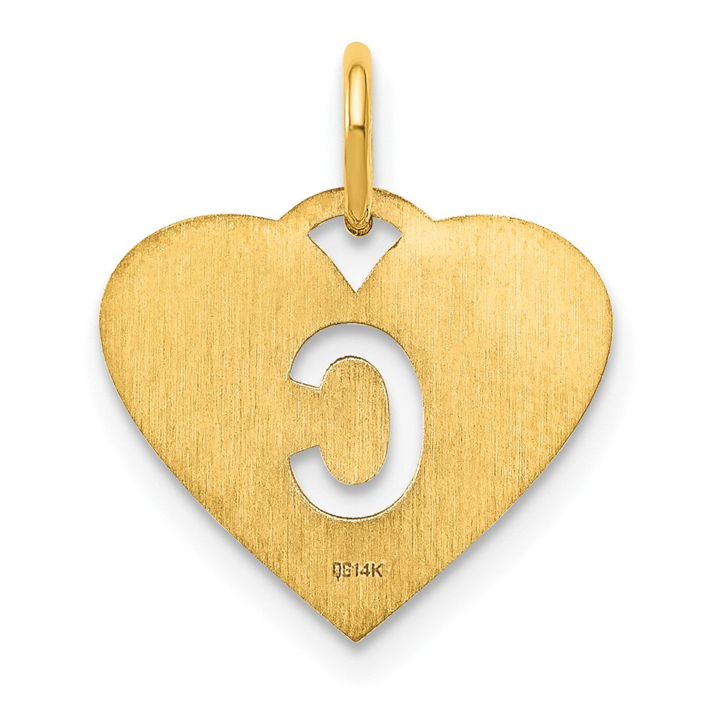 14K Gold Heart Pendant with Letter 'C' - Charlie & Co. Jewelry