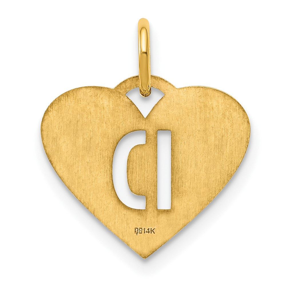 14K Gold Heart Pendant with Letter 'D' - Charlie & Co. Jewelry