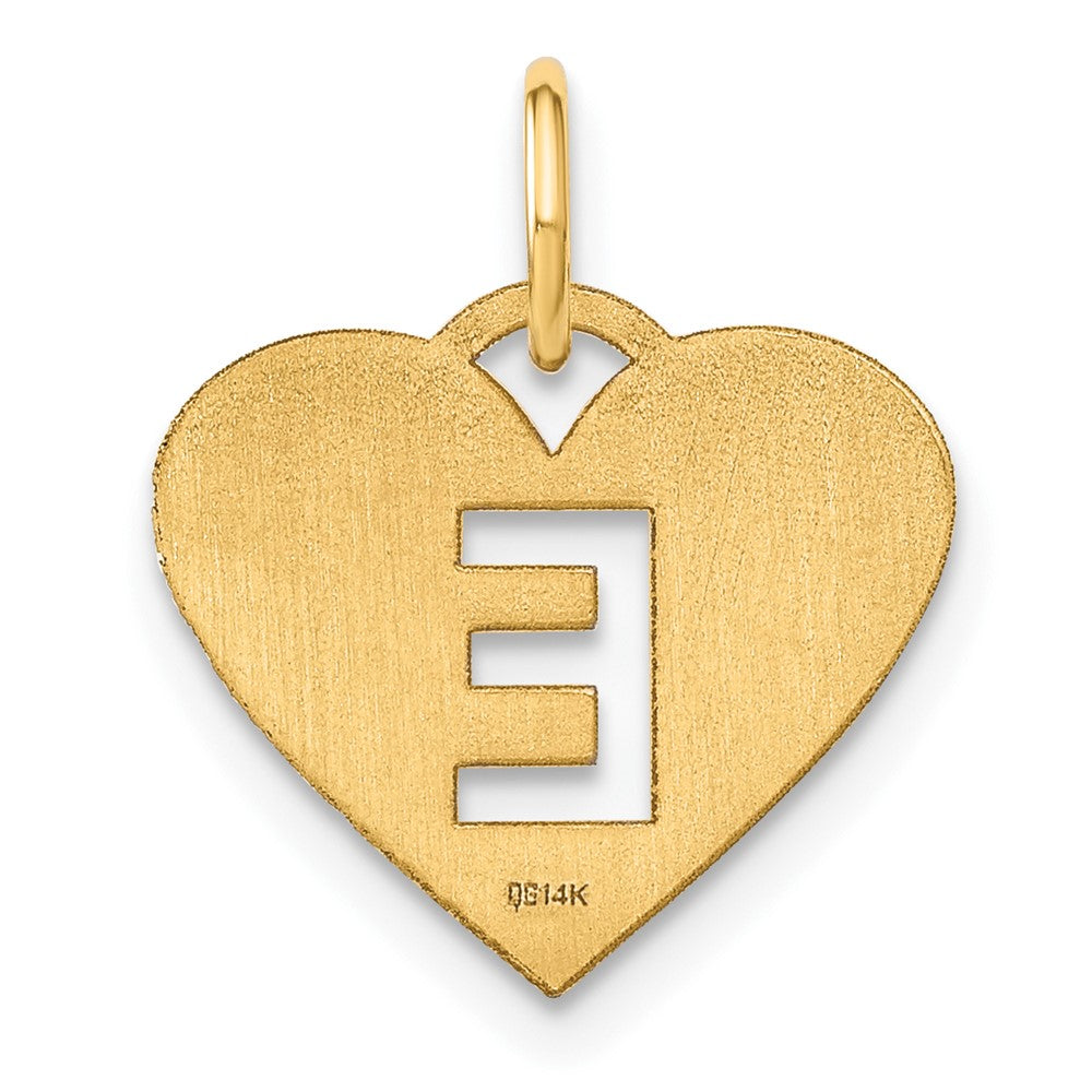 14K Gold Heart Pendant with Letter 'E' - Charlie & Co. Jewelry