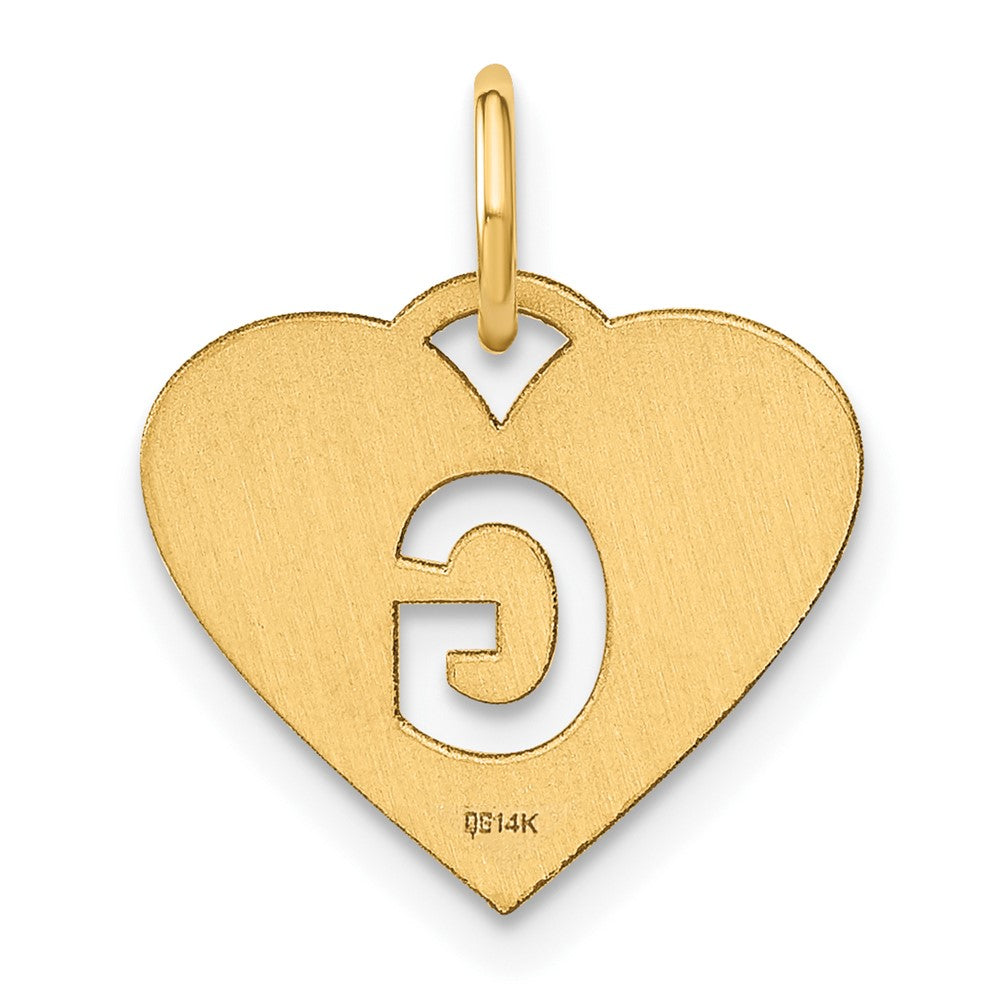 14K Gold Heart Pendant with Letter 'G' - Charlie & Co. Jewelry