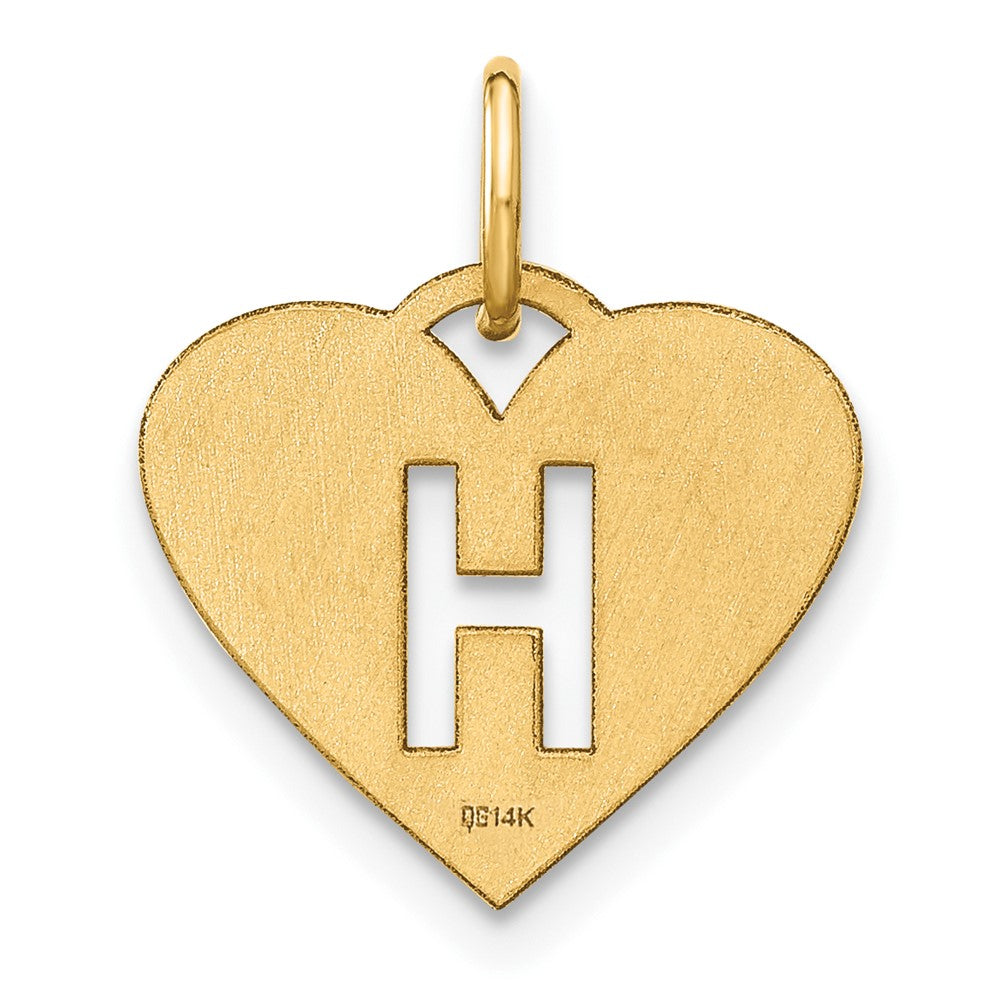 14K Gold Heart Pendant with Letter 'H' - Charlie & Co. Jewelry