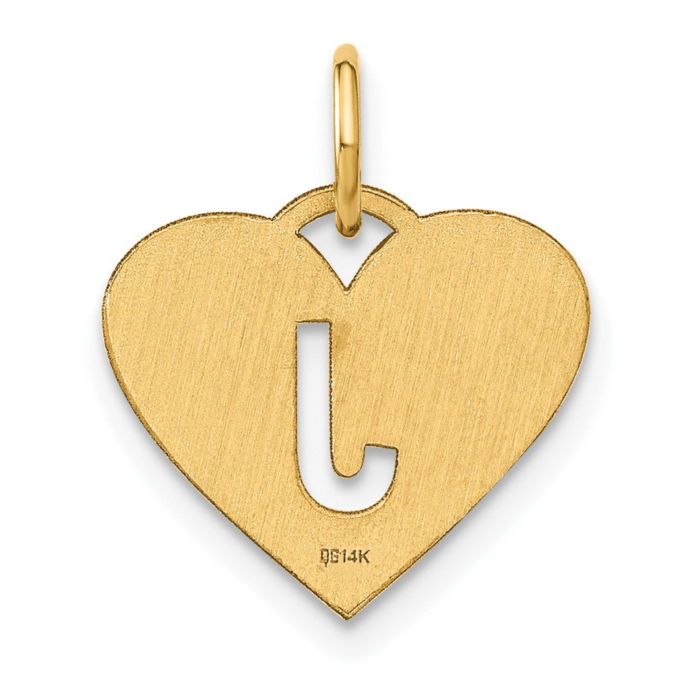 14K Gold Heart Pendant with Letter 'J' - Charlie & Co. Jewelry