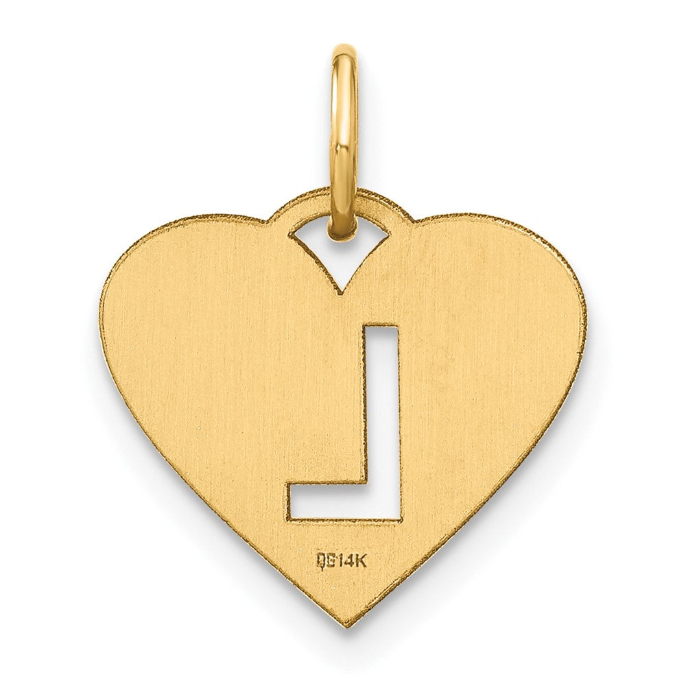 14K Gold Heart Pendant with Letter 'L' - Charlie & Co. Jewelry