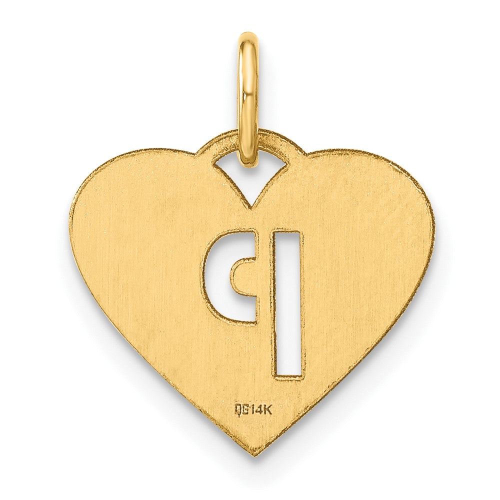 14K Gold Heart Pendant with Letter 'P' - Charlie & Co. Jewelry